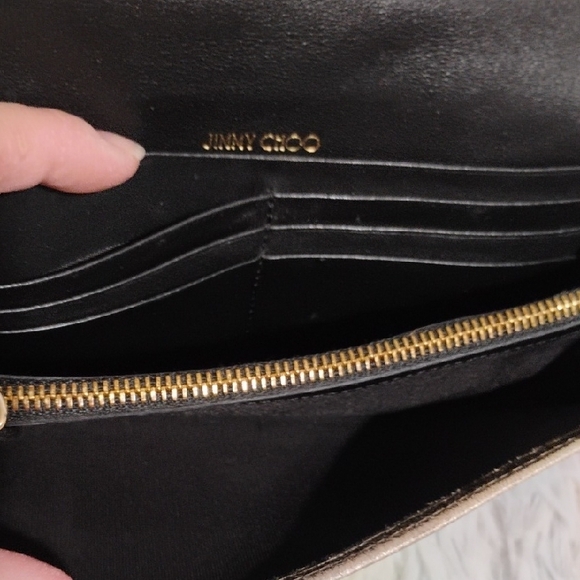 SALE! Jimmy Choo Gold Metallic Wallet Gently Used - Picture 11 of 12